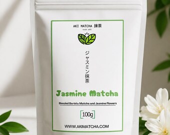 Pure Jasmine Matcha Powder | Premium Japanese Matcha with Floral Jasmine - Size: 100g (50 teaspoons = 50 drinks)