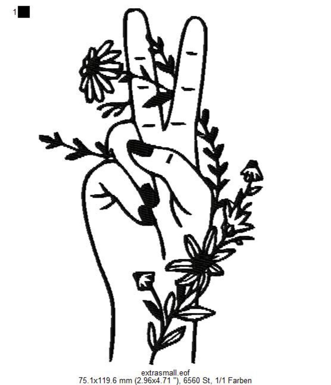 Machine embroidery peace flower peace sign embroidery kit  etsy Machine embroidery peace flower peace sign embroidery kit  etsy