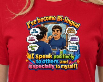 Camiseta Mentalidade Positiva Inspiradora de Autoafirmação Motivacional, Encorajamento, Otimismo, Afirmação Diária - Presente