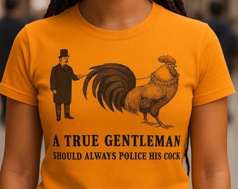Camiseta com estampa sarcástica do Galo Cavalheiro | Camiseta com estampa divertida e humor rural