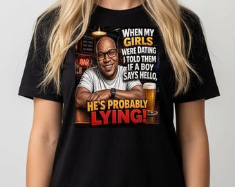 Camiseta engraçada para pai e filha, presente para pai e filha, humor para pais em encontros.