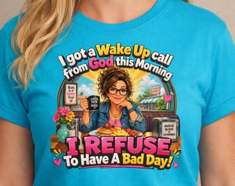 Camiseta Cristã para Despertar, Bênção Matinal de Deus, Camiseta com Humor sobre Fé