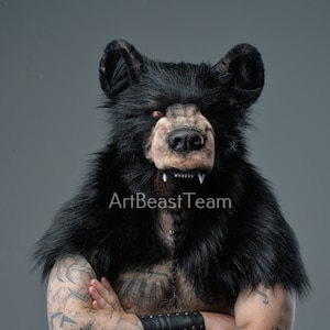 Real bear skin coat cheap with head
