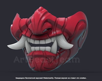 Samurai Traditional   mask for 3d printing  GHOST OF TSUSHIMA, 3D Model Digital File, Stl