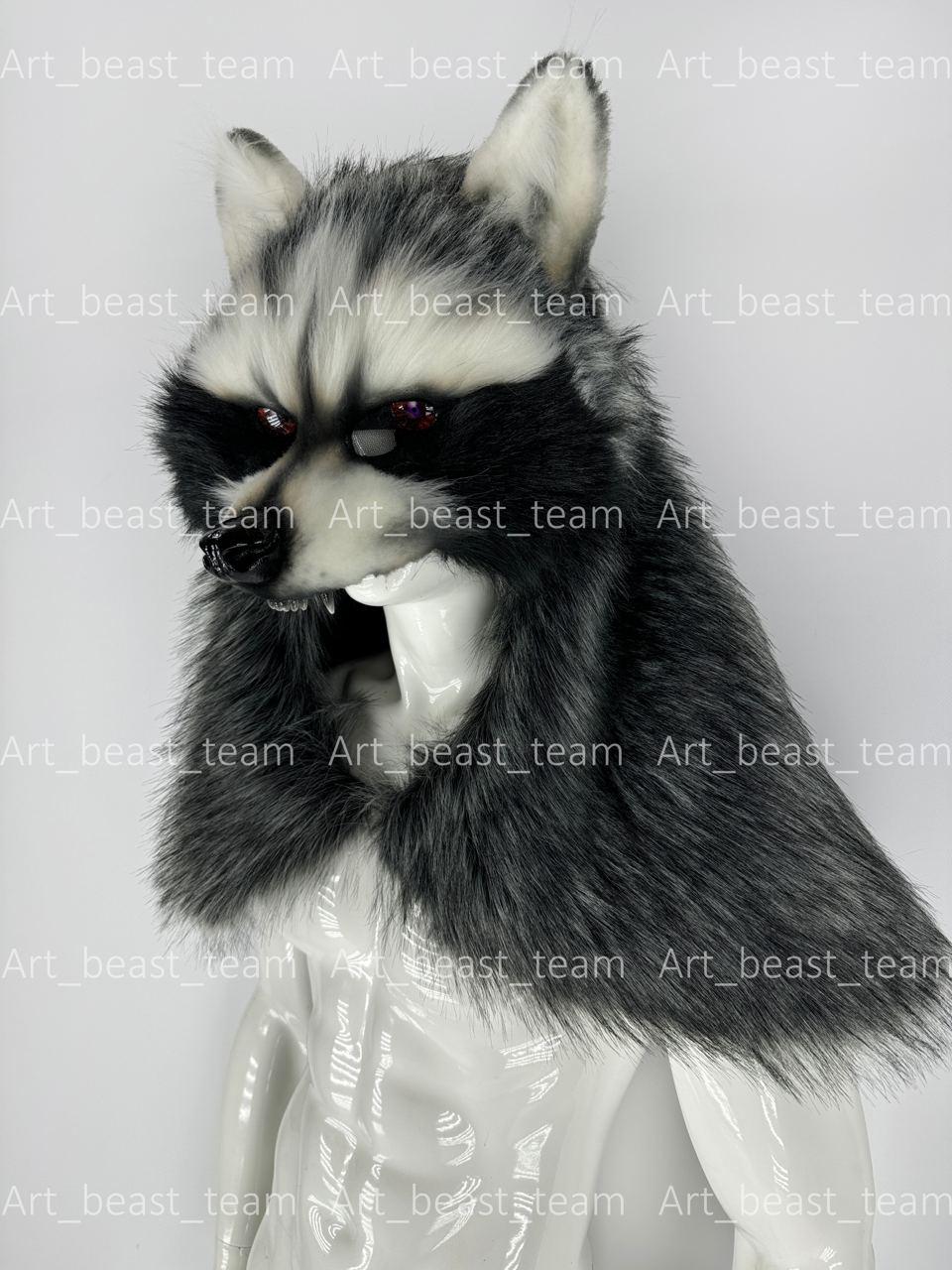 Female Racoon Mask Raccoon Headdress, Animal Friendly Faux Fur Mask - Etsy