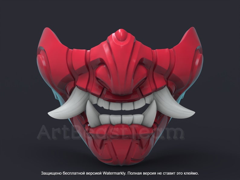 Samurai Traditional mask for 3d printing GHOST OF TSUSHIMA, 3D Model Digital File, Stl image 6