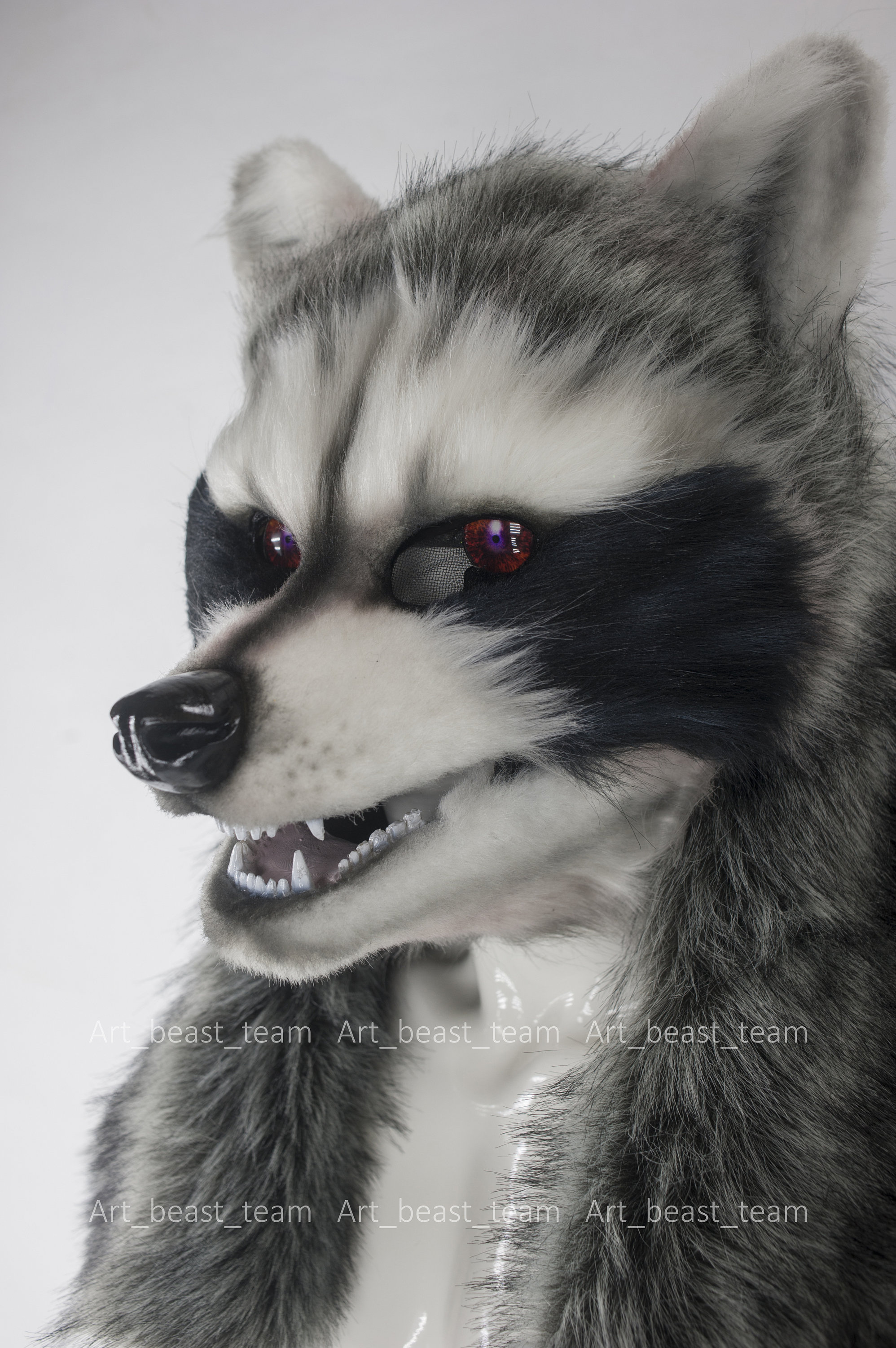 Moving Jaw Raccoon Headdress, Animal Friendly Costume Mask, image size:1996x3000