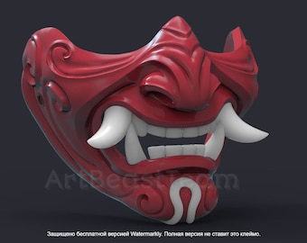 Samurai mask for 3d printing  GHOST OF TSUSHIMA, 3D Model Digital File, Stl