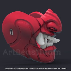Samurai Traditional mask for 3d printing GHOST OF TSUSHIMA, 3D Model Digital File, Stl image 2