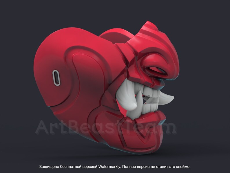 Samurai Traditional mask for 3d printing GHOST OF TSUSHIMA, 3D Model Digital File, Stl image 2