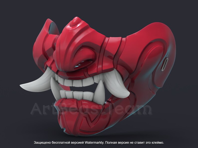 Samurai Traditional mask for 3d printing GHOST OF TSUSHIMA, 3D Model Digital File, Stl image 5