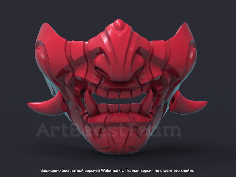 Samurai Traditional mask for 3d printing GHOST OF TSUSHIMA, 3D Model Digital File, Stl image 7