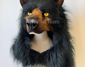 Black Bear Headdress: Animal-Friendly Faux Fur Costume