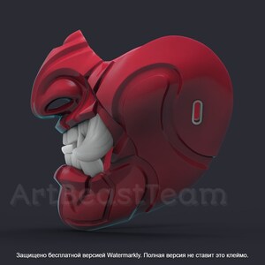 Samurai Traditional mask for 3d printing GHOST OF TSUSHIMA, 3D Model Digital File, Stl image 4