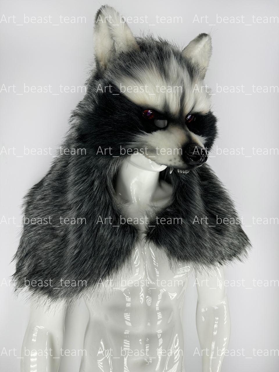Raccoon Headdress, Animal Friendly Faux Fur Mask - Etsy