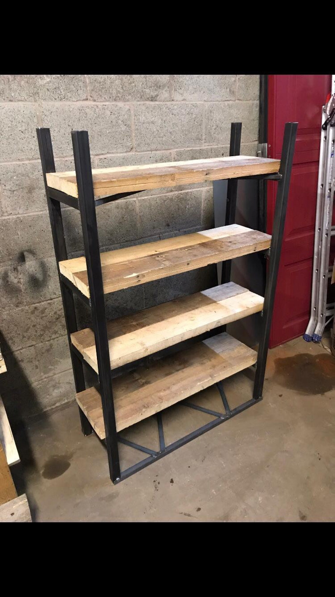 Industrial style shelving reclaimed wood and metal Etsy