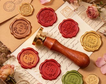 Custom Any Logo or Initials Wax Seal Stamp, Personalized Logo & Name Wax Stamp, Handmade Wedding Stationery, Wedding Wax Seal Stamp Kit