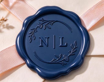 Custom Initial Self-Adhesive Wax Seal Stickers, Custom Monogram Wax Seal Stickers, Self Adhesive Logo Sealing Stickers for Wedding