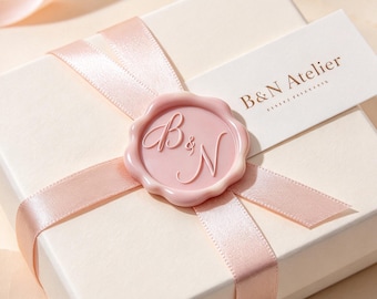 Personalized Initial Self-Adhesive Wax Seal Stickers, Custom Self-Adhesive Logo Sealing Labels for Wedding and Gift, Wax Seal Stamp Stickers