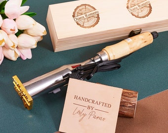 Aangepaste branding ijzers op maat hamburger stempel bbq branding ijzer, aankomst in ongeveer 6 dagen, elektrische houtgestookte stempel, hout branding ijzer