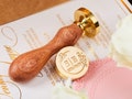 Custom logo wax seal stamp kit for wedding invitation , Custom letter wax stamp kit , Wedding wax seal kit , Letter wax stamp kit custom