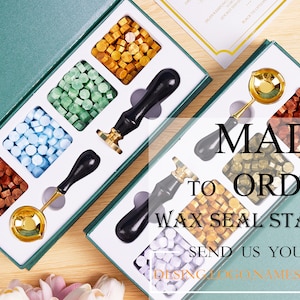 Custom wax seal stamp kit for wedding invitation , Arrive in about 4-6 days , Personalised logo wax stamp kit , Initial wax stamp seal