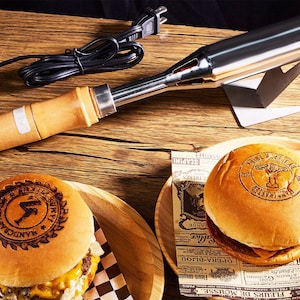 Custom branding iron for Burgers/Woodworking/BBQ , Any logo can be engraved, Electric wood burning stamp custom, Branding iron for Wood