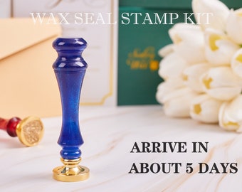 Custom logo wax seal stamp kit for wedding invitation , Arrive in about 4-6 days , Personalised letter sealing wax stamp , Wedding wax stamp