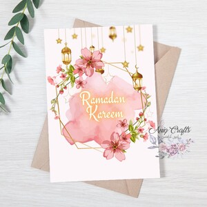 Cartão de felicitações, Ramadã, Ramadan Kareem, Islã, Muçulmano, Feriado, Comemorar, Cartão Ramadan Kareem, Dobrável, Para Impressão, Download Instantâneo