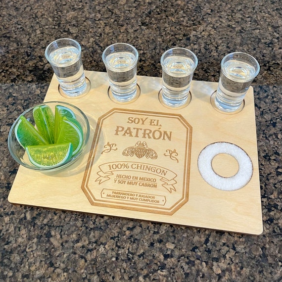 Soy El Patron Tequila Flight Board Tequila Shot Flight Tray Etsy