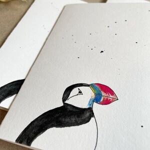 Beileidskarte *Abschied* Aquarell Puffin* Klappkarte* Trauerkarte inkl. Umschlag