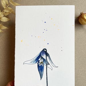 Beileidskarte *Trauer* Aquarell Blütenillustration *Klappkarte* Trauerkarte inkl. Umschlag
