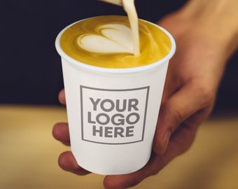 Personalized Paper Cups ( Without Lids ) , Disposable Cups With - Photo/Logo/Text, Cups for Company Office Coffee Shop Party Wedding Events