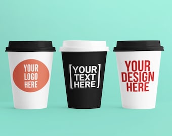 Custom Paper Cups ( Without Lids ), Custom printing, Logo, Image, Text, Background, For Any Business. 8 oz, 12 oz, 16 oz