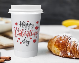 Valentine's Day Paper Cups: Set of 24 Disposable Party Cups