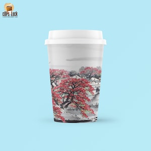 Villaggio giapponese, bicchieri di carta usa e getta Set di 24 bicchieri di carta per feste (8, 12, 16 once) Tazza da caffè, Tazza da tè.