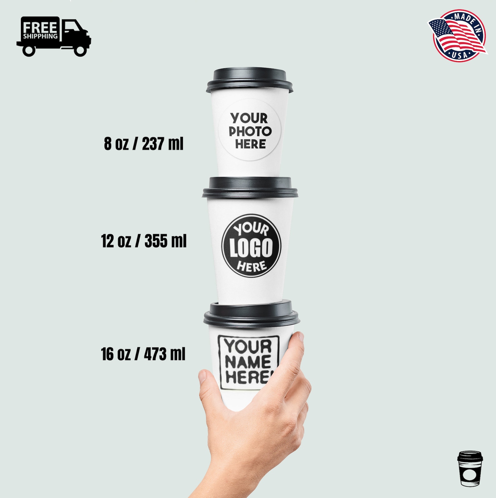 Personalized Disposable Cups Disposable Paper Cups Coffee Paper Cups