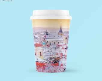 Winter in Prague Paper Cups: Set of 24 Disposable Party Cups