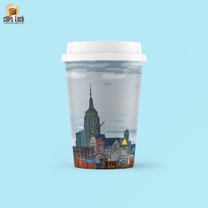 Old New York, bicchieri di carta usa e getta Set di 24 bicchieri di carta per feste (8, 12, 16 once) Tazza da caffè, tazza da tè.