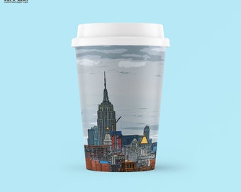 Old New York, Einweg-Pappbecher-Set mit 24 Papier-Partybechern Kaffeetasse, Teetasse.