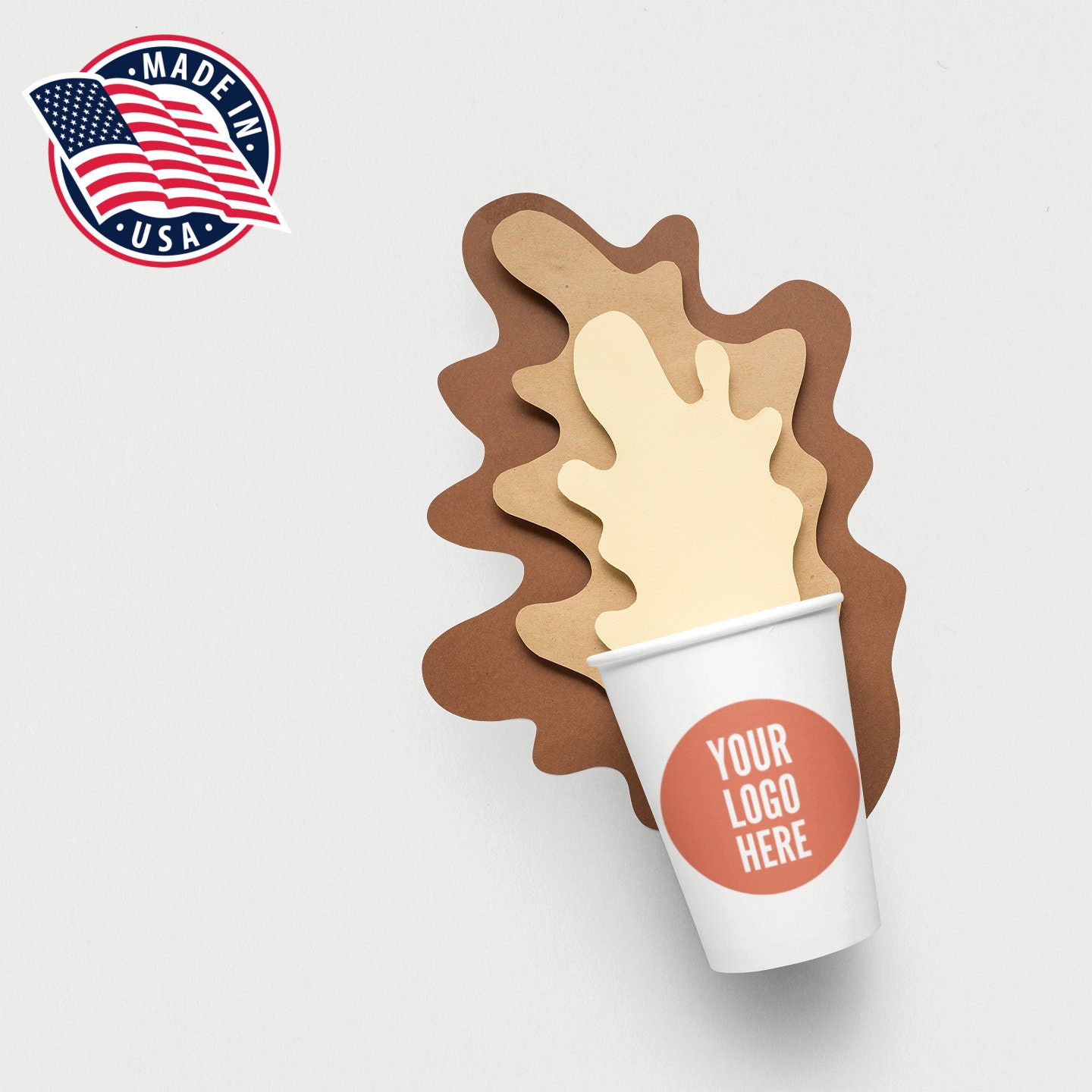 Personalized Paper Cups Without Lids , Disposable Cups With Photo/logo