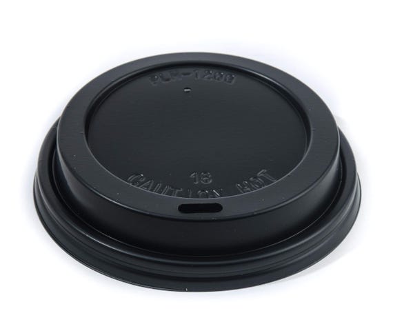 12oz Black Coffee Cup Lids (1,000)