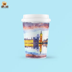 Old London, Disposable Paper Cups Set of 24 Paper Party Cups (8, 12, 16oz) Coffee Cup, Tea Cup.