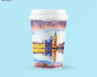 Old London Paper Cups: Party Coffee Tea Cups, Set of 24