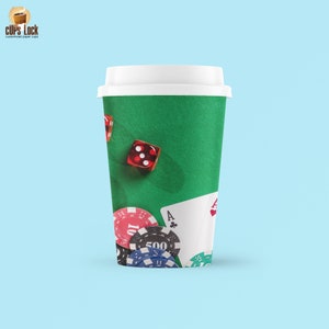 Poker Party Paper Cups: Disposable Hot Beverage Cups, Set of 24
