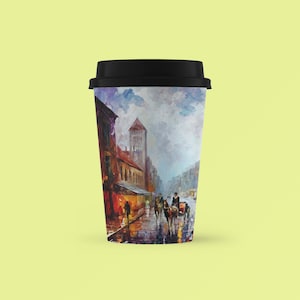 Old Los Angeles, Disposable Paper Cups Set of 24 Paper Party Cups (8, 12, 16oz) Coffee Cup, Tea Cup.