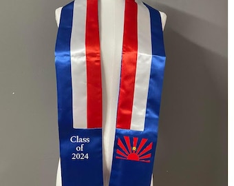 Karen flag graduation stole.