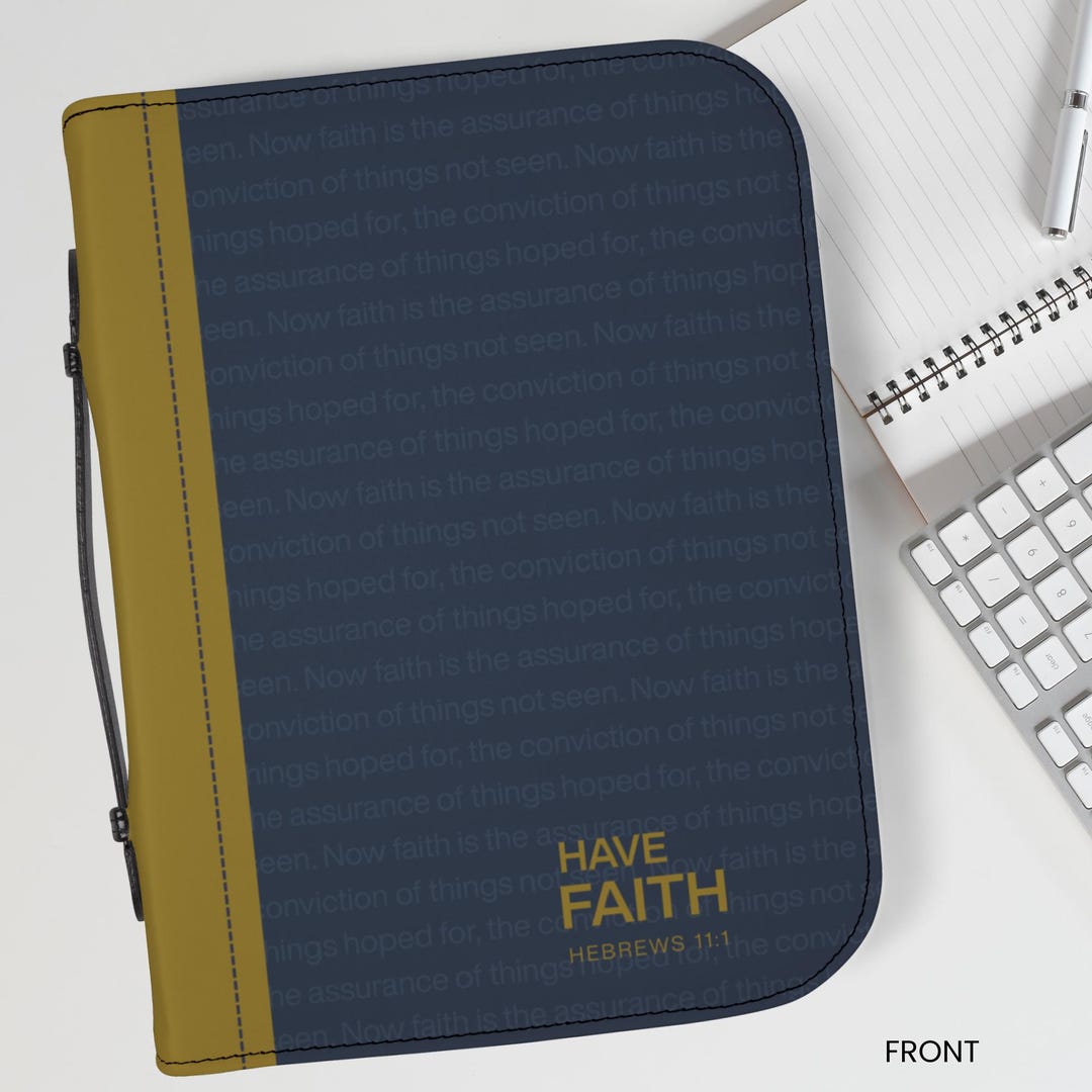 Men's Bible Cover, Bible Verse Christian Have Faith Study Organization