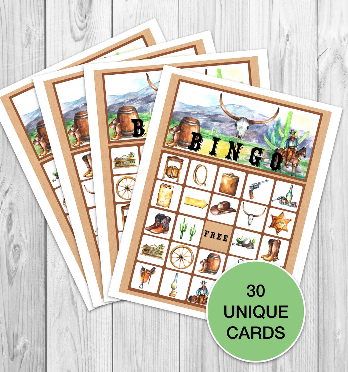 Wild West Cowboy Party Bingo Printable GameWestern Themed | Etsy