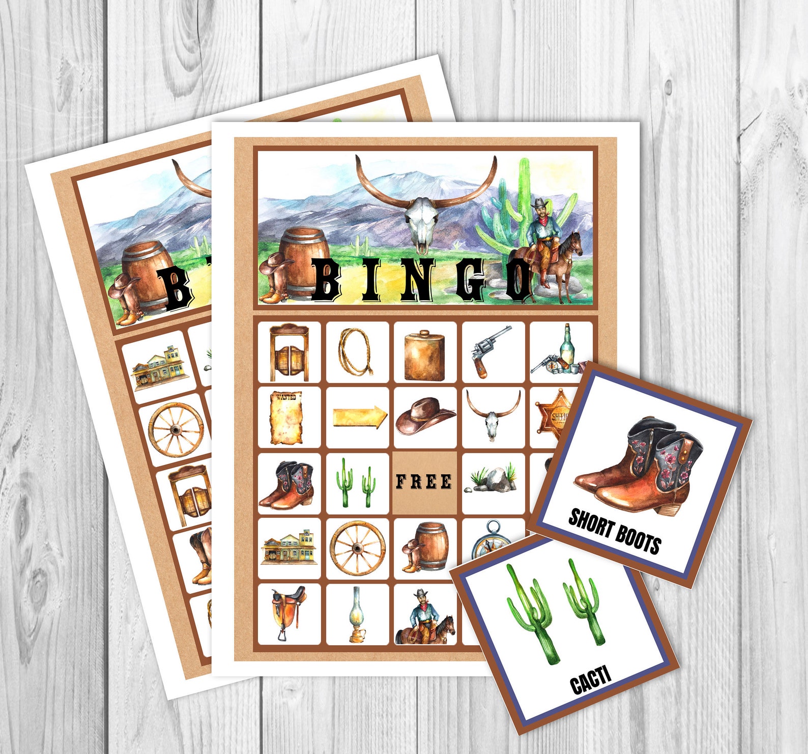 Wild West Cowboy Party Bingo Printable GameWestern Themed | Etsy